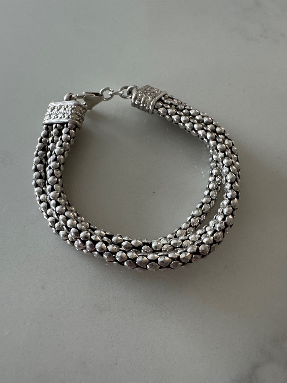 Silpada Silver Multi-Strand Braided Bead Bracelet